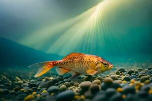 goldfish in the water, fish, underwater, underwater, fish, underwater, hd wallpaper. AI-Generated photo