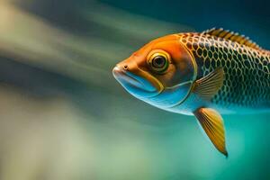 un pescado con un amarillo y negro cuerpo. generado por ai foto