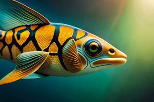 a fish with a black and white pattern. AI-Generated photo