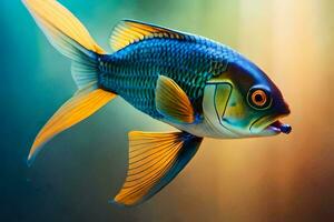 fish aquarium wallpaper. AI-Generated photo