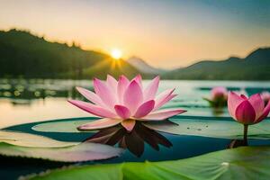 the lotus flower is a symbol of enlightenment and peace. AI-Generated photo