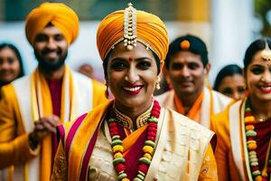 indian wedding in the city of los angeles. AI-Generated photo