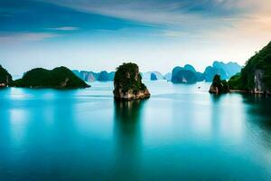 the ha long bay in vietnam. AI-Generated photo