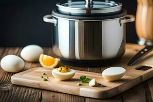 how to cook eggs in a pressure cooker. AI-Generated photo