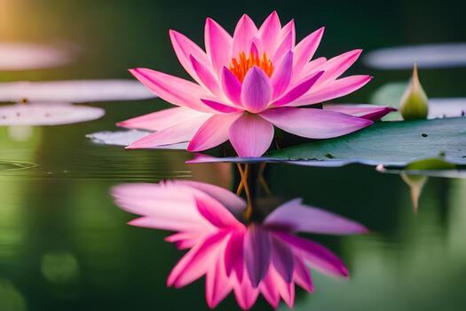 el loto flor es un símbolo de iluminación y paz. generado por ai foto