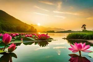 the lotus flower is a symbol of peace and harmony. AI-Generated photo