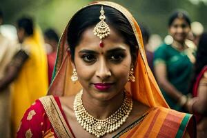 a woman in traditional indian attire. AI-Generated photo