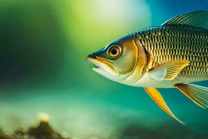 un pescado nadando en el agua. generado por ai foto