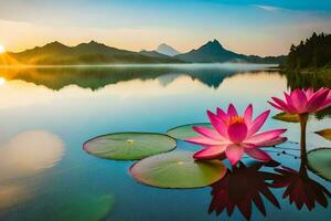 the lotus flower is a symbol of peace and harmony. AI-Generated photo