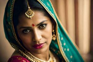 a beautiful indian woman in traditional attire. AI-Generated photo