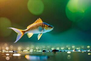 a fish is swimming in the water. AI-Generated photo