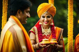 indio Boda en Bombay. generado por ai foto