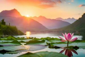 the lotus flower is a symbol of enlightenment and peace. AI-Generated photo