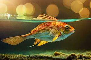 un pez de colores nadando en el agua. generado por ai foto