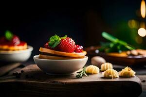 photo wallpaper food, dessert, strawberries, the food, food, dessert, strawberries, the food. AI-Generated