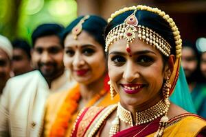 a bride in traditional indian attire. AI-Generated photo