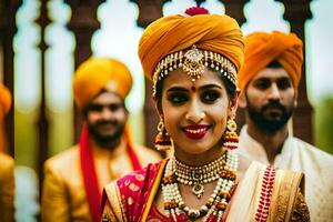 a beautiful indian bride in traditional attire. AI-Generated photo