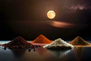 the moon and the different spices. AI-Generated photo