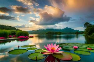 the lotus flower is a symbol of peace and harmony. AI-Generated photo