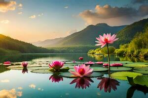 the lotus flower is a symbol of peace and harmony. AI-Generated photo