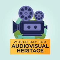 World Day for Audiovisual Heritage design template good for celebration usage. camera vector illustration. flat design. vector eps 10.