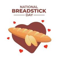 National Breadstick Day design template good for celebration usage. breadstick vector image. vector eps 10. flat design.