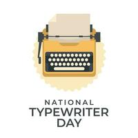 National Typewriter Day design template good for celebration usage. typewriter vector design. flat design. vector eps 10.