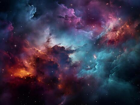 Beautiful space and nebula wallpaper AI Generative photo