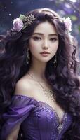 Beautiful Woman With Long Hair. Ai Generated photo