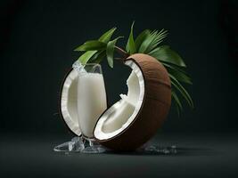 AI Generative coconut drink photo