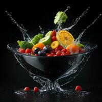 AI Generative fresh fruits in bowl photo