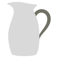 Jug with a simple shape in flat color style vector