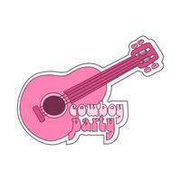 Country music with acoustic guitar and american cowboy . Vector hand draw Country illustration