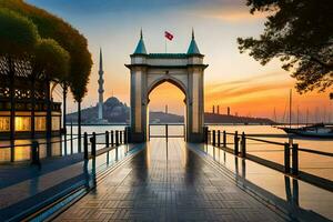 el azul mezquita en Estanbul, pavo. generado por ai foto