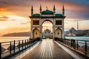 the bridge leading to the mosque in istanbul. AI-Generated photo