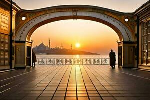 sunset in istanbul, turkey. AI-Generated photo