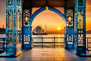 el azul mezquita, Estanbul, pavo. generado por ai foto