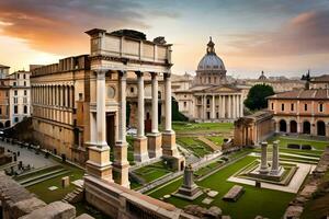 the roman forum and the dome of the domus. AI-Generated photo