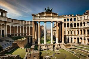 el romano foro en Roma, Italia. generado por ai foto