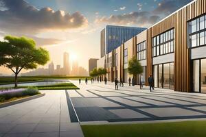 an artist's rendering of the new office building. AI-Generated photo