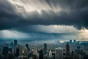 a stormy day in chicago. AI-Generated photo