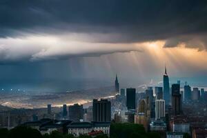 a stormy day in chicago, il. AI-Generated photo