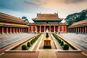 the courtyard of the imperial palace in hanoi, vietnam. AI-Generated photo