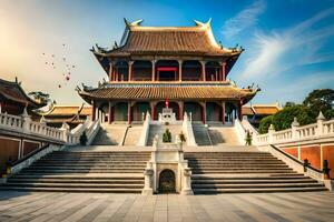 the entrance to the temple of the buddha in tianjin, china. AI-Generated photo