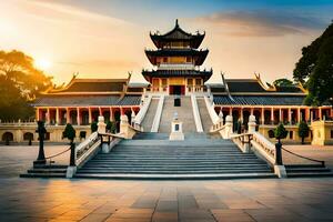 the golden pagoda in vietnam. AI-Generated photo