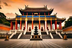the temple of the buddha in taiwan. AI-Generated photo