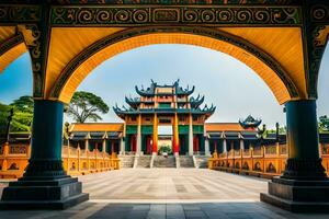 the entrance to a chinese temple in vietnam. AI-Generated photo