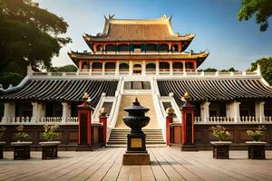 the temple of the lotus in hong kong. AI-Generated. AI-Generated photo