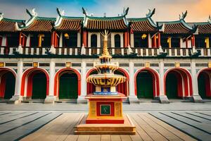 el chino templo en Singapur. generado por ai foto