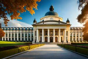 el Universidad de viena en otoño. generado por ai foto